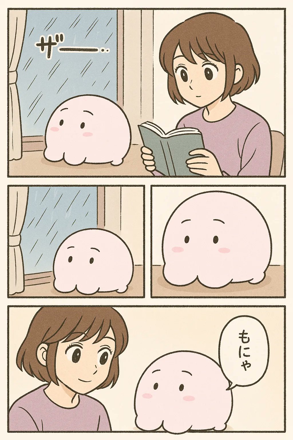 雨の日は読書もにゃ